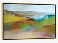 Framed Canvas Art Green Yellow and Rose Landscape D759