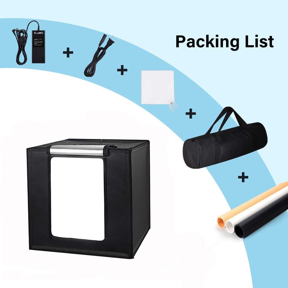 Portable Foldable 32 x 32 Inch Photo Studio Light Box with LED Lights and 3 Color Backdrops P5612
