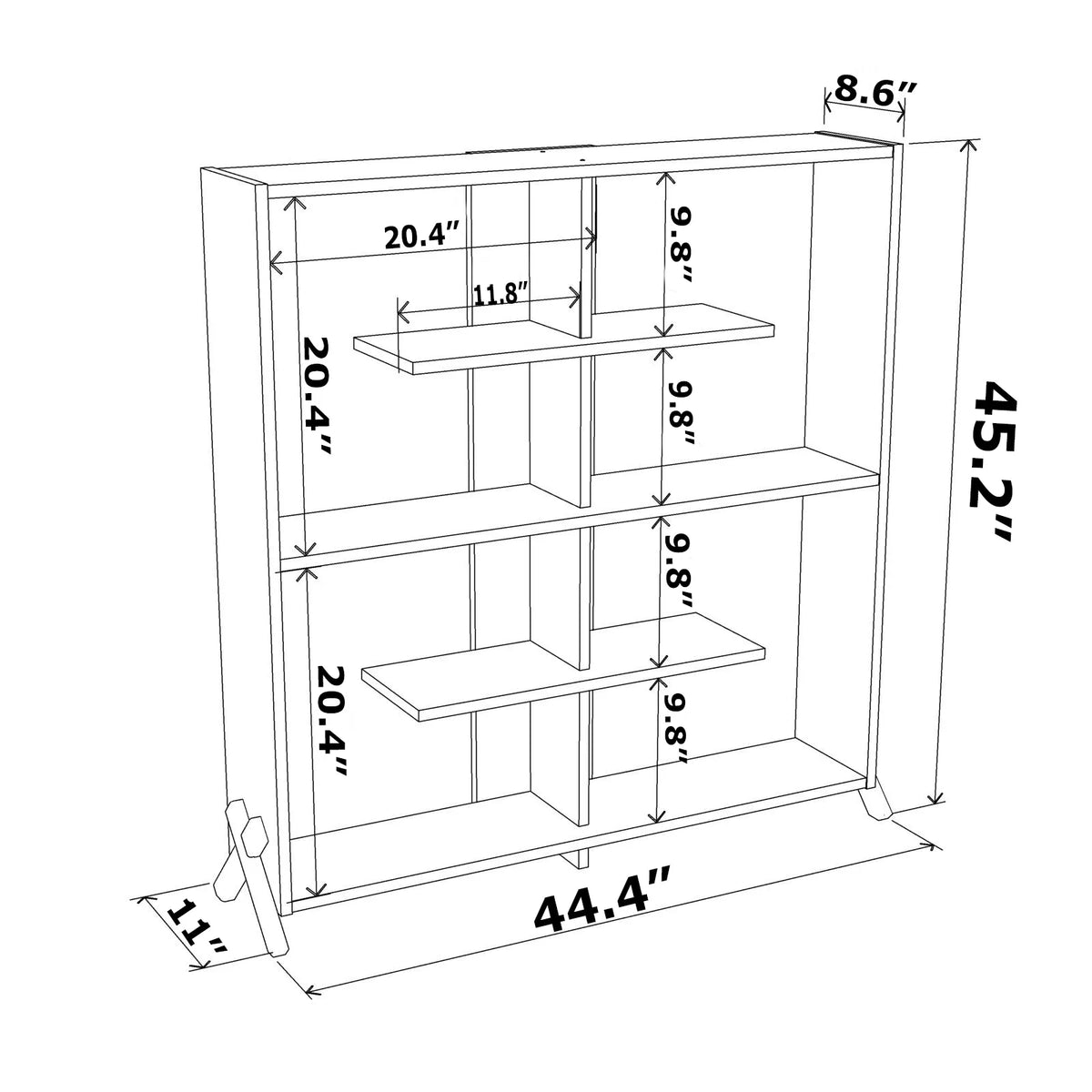 4 Tier Wood Bookshelf S239573