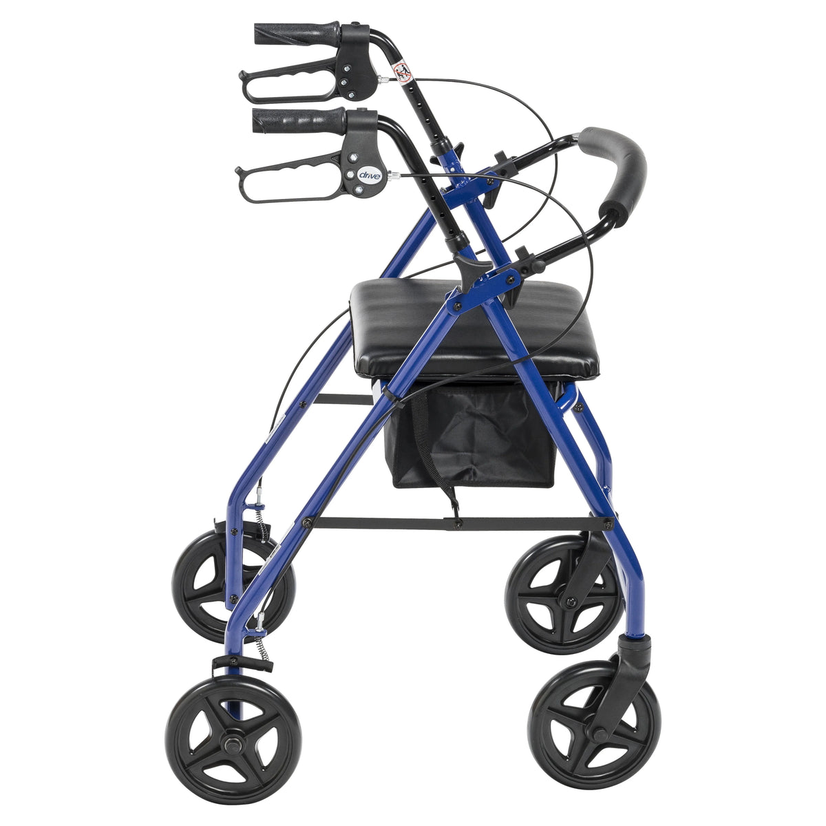 Blue Aluminum Rollator Rolling Walker with Padded Seat D392