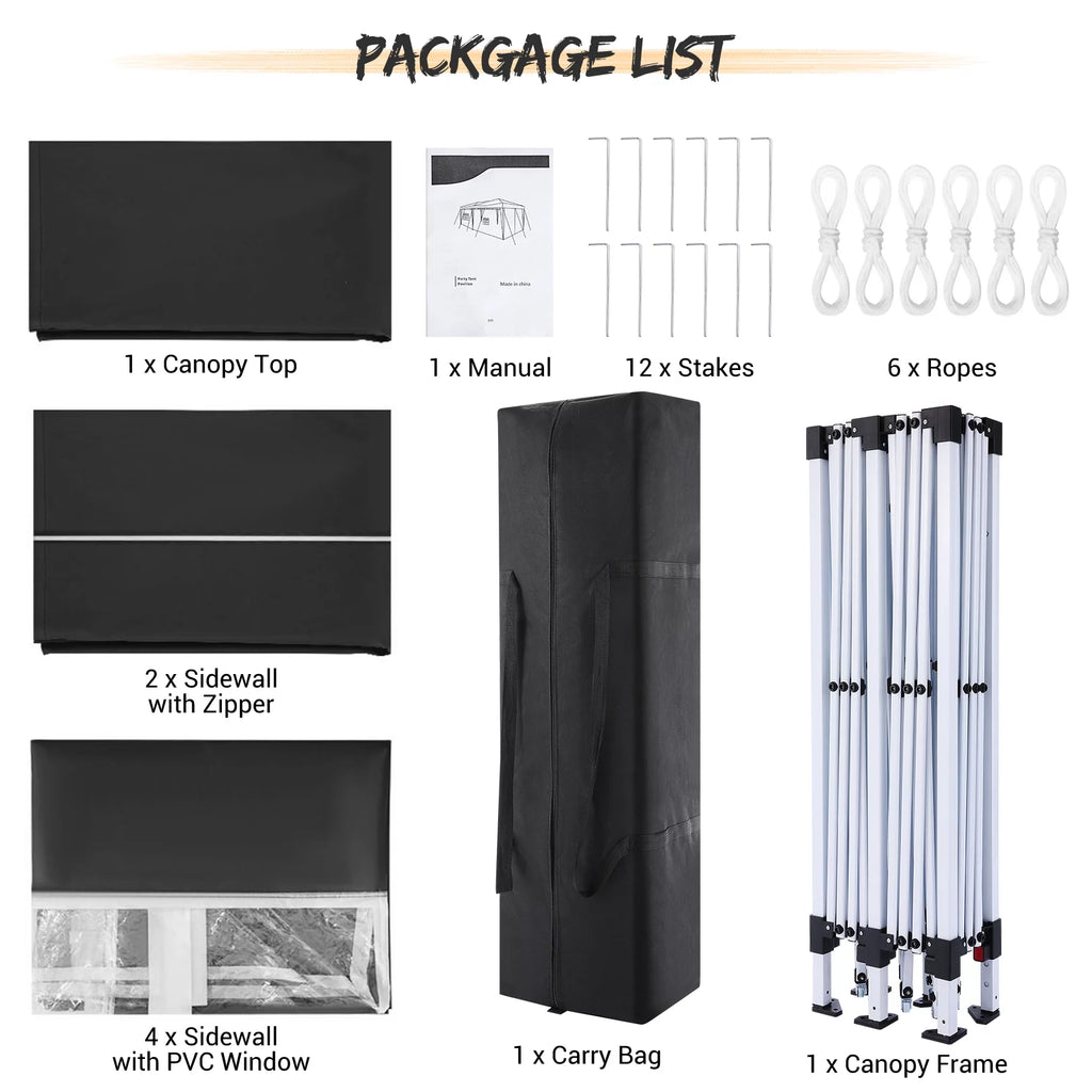 10' x 20' Pop Up Canopy Tent with Carrying Bag K852829