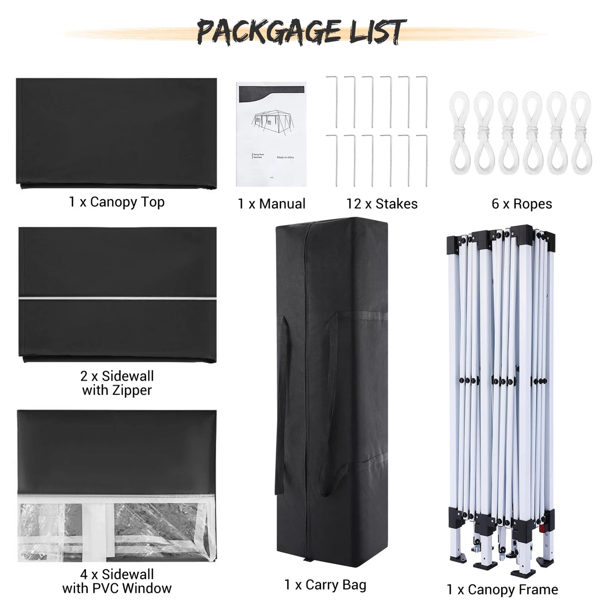 10' x 20' Pop Up Canopy Tent with Carrying Bag K852829