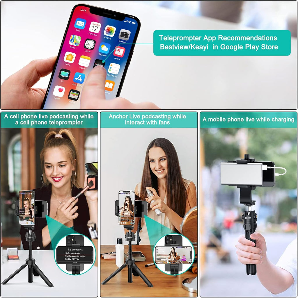 Phone Tripod Mount Teleprompter for Smartphone R9664