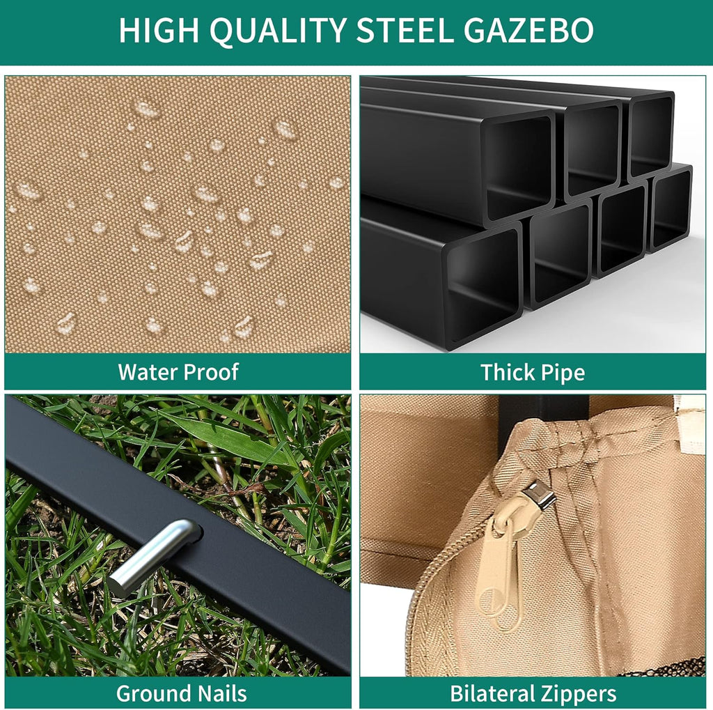 10x10 Steel Canopy with Mosquito Netting T297816