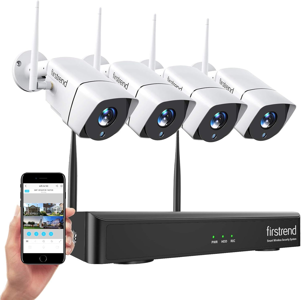 Wireless Security Camera System 8CH 1080P with 4pcs 1.3MP IP Camera N268