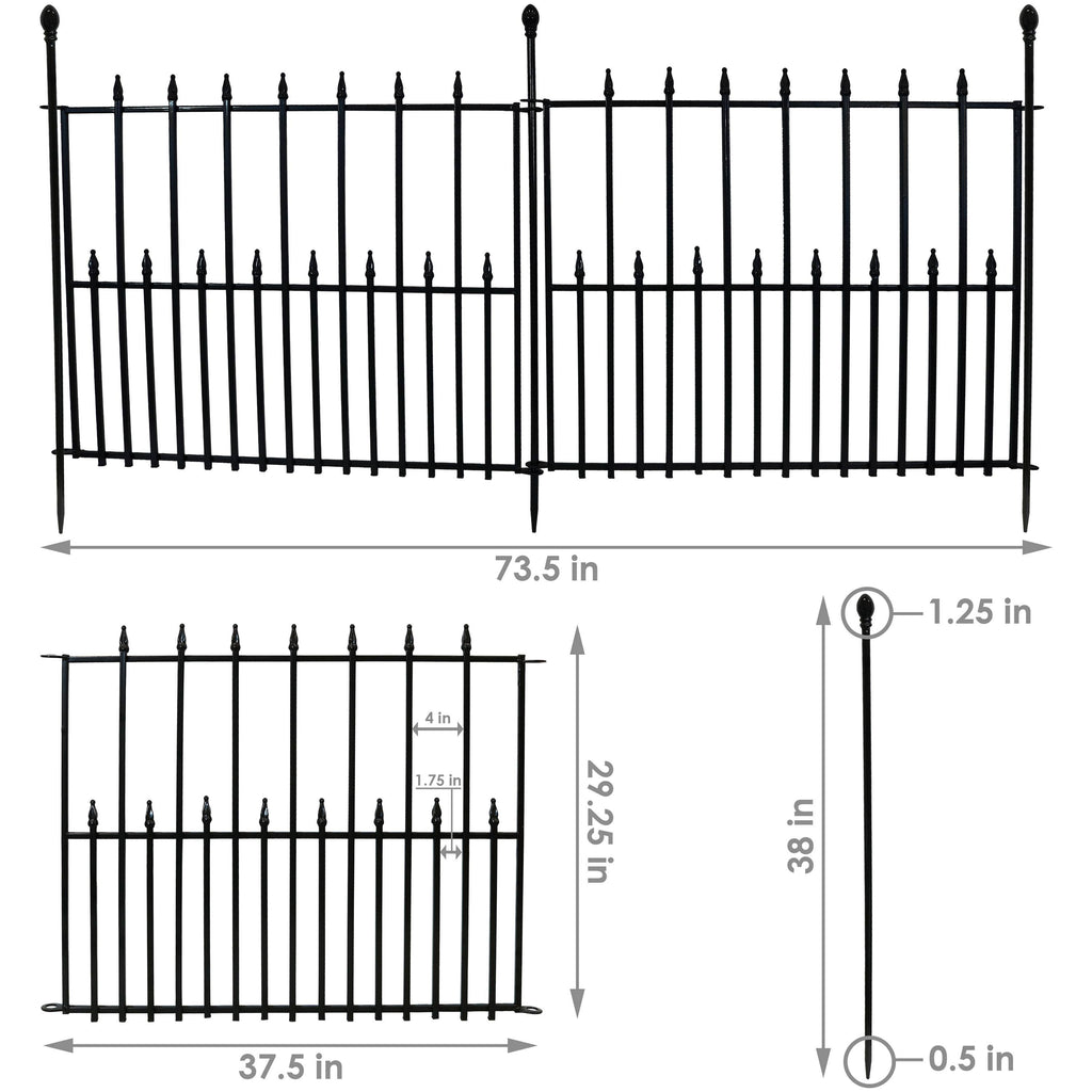 Black Iron Garden Border Fence W5323
