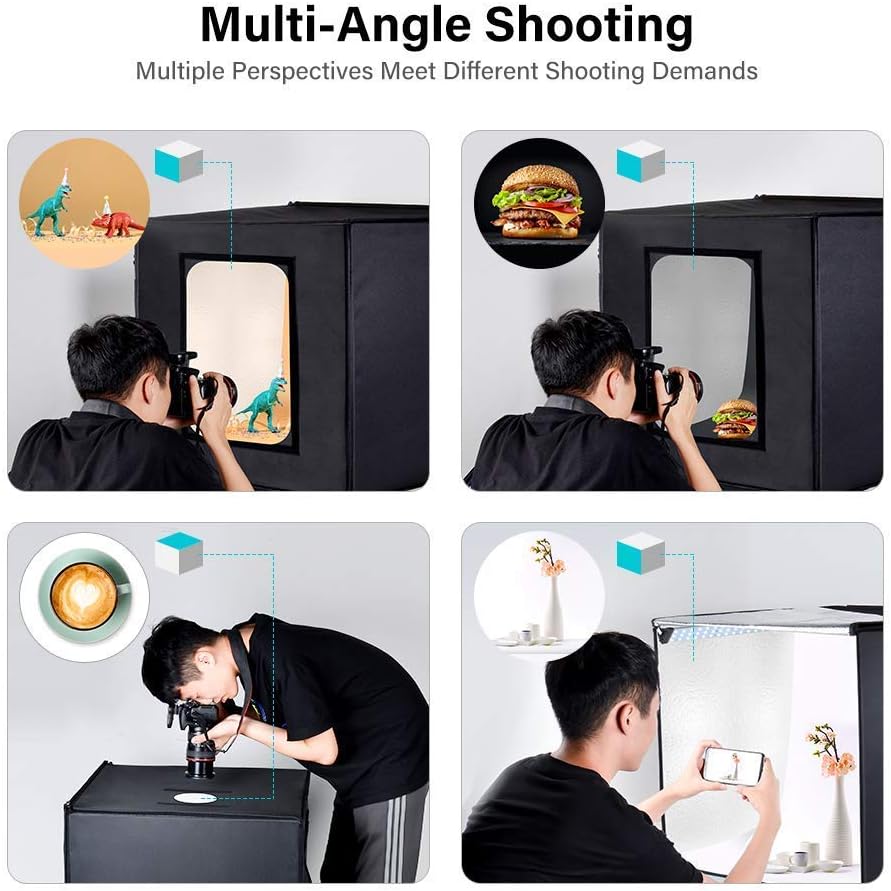 Portable Foldable 32 x 32 Inch Photo Studio Light Box with LED Lights and 3 Color Backdrops P5612