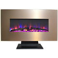 36 in. Metallic Electric Fireplace with Log Display M63456