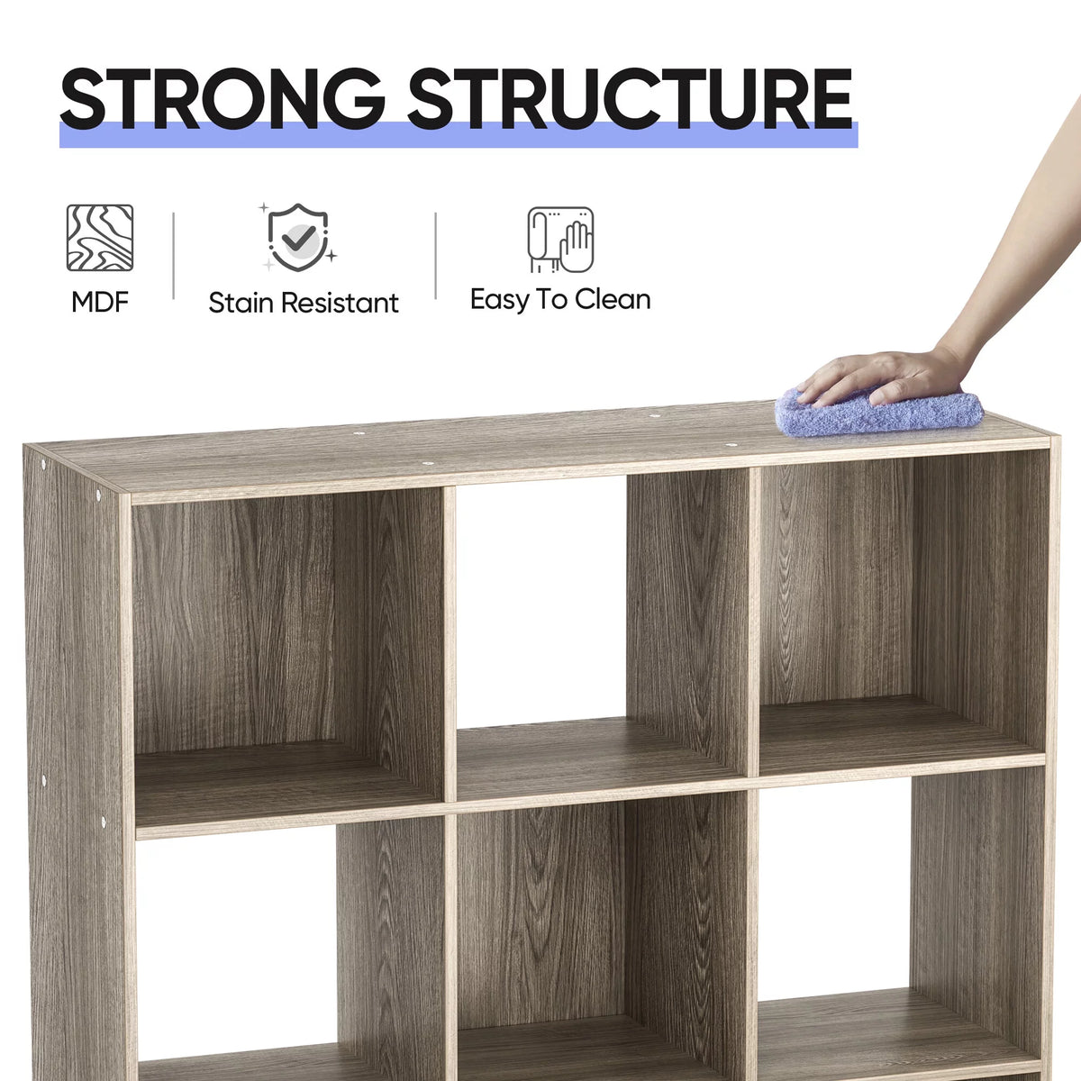 9 Cube 3 Tier MDF Bookshelf Brown X253