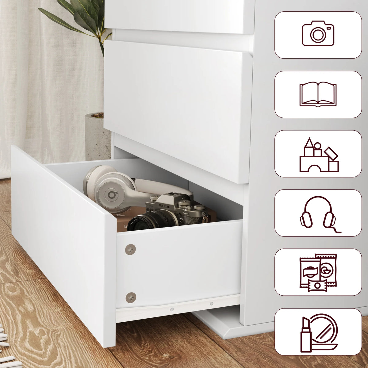 White 7 Drawer Dresser S15519
