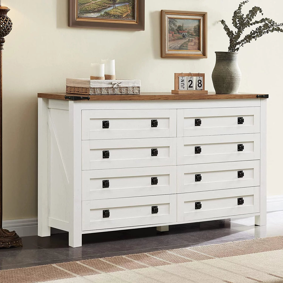 8 Drawer Wood Rustic Dresser B211
