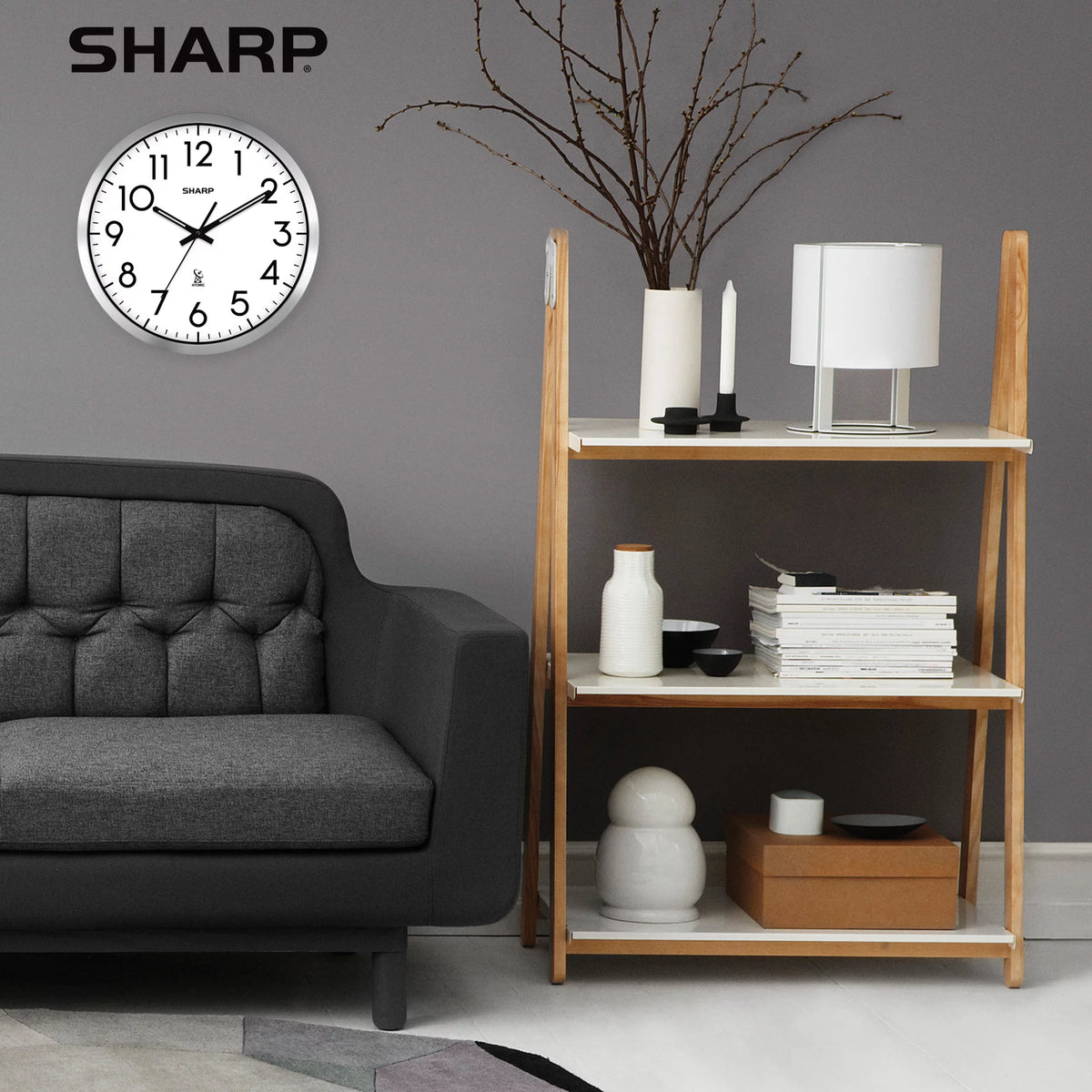 Silver Brushed Finish 12" Wall Clock A696576