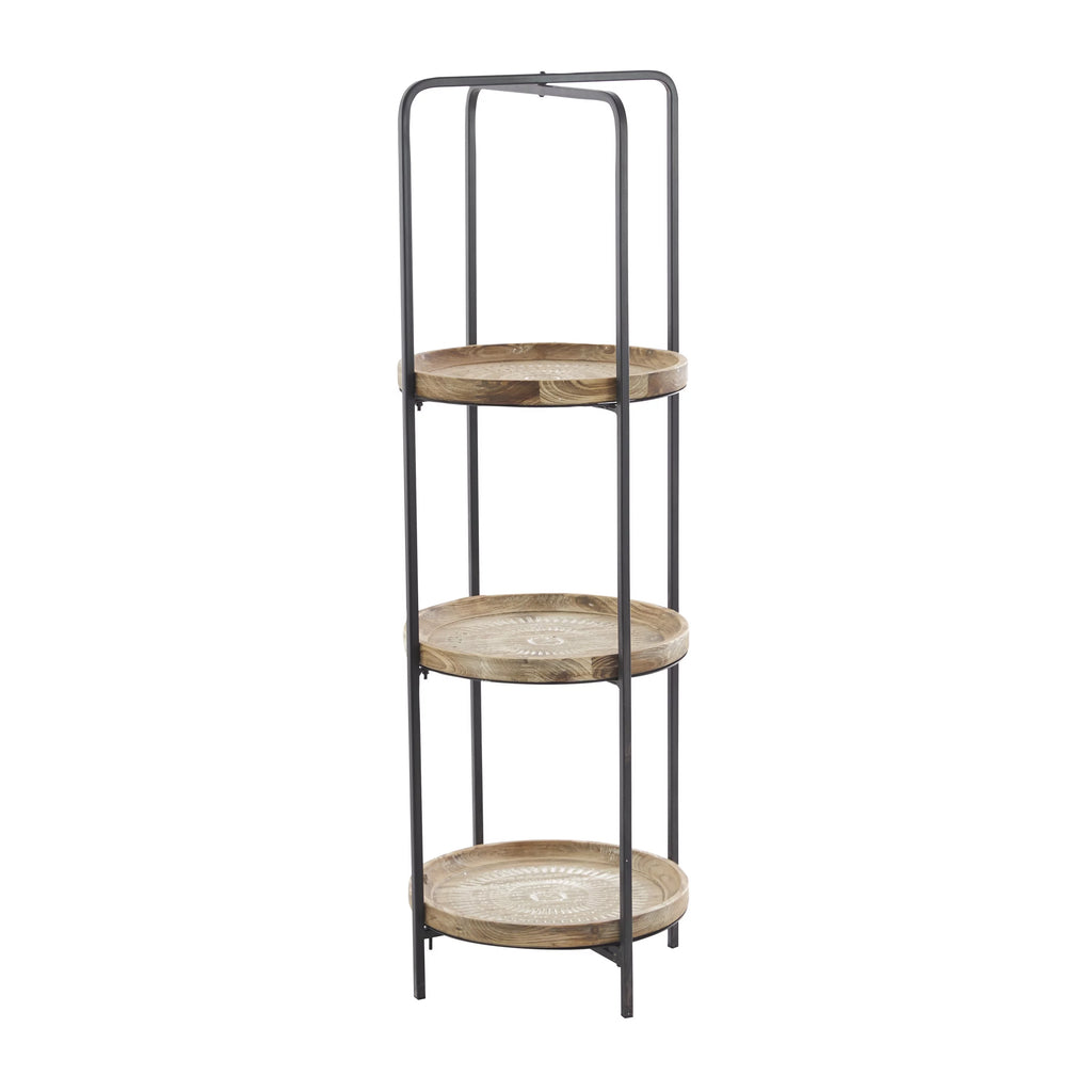 Brown Wood 3-Tier Shelving Unit V514525