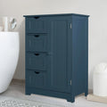Blue Wooden Bathroom Floor Storage Cabinet with 4 Drawers and 1 Cupboard S919155