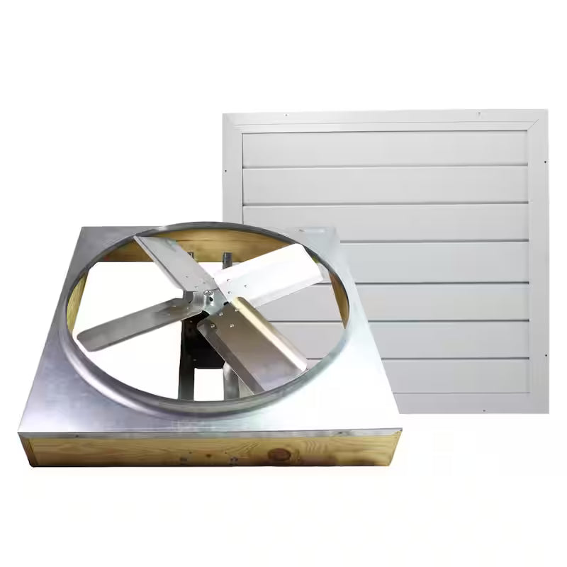 White Galvanized Steel Whole House Fan M537