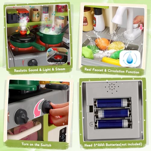 Green Kids Kitchen Playset with Sound and Light F325