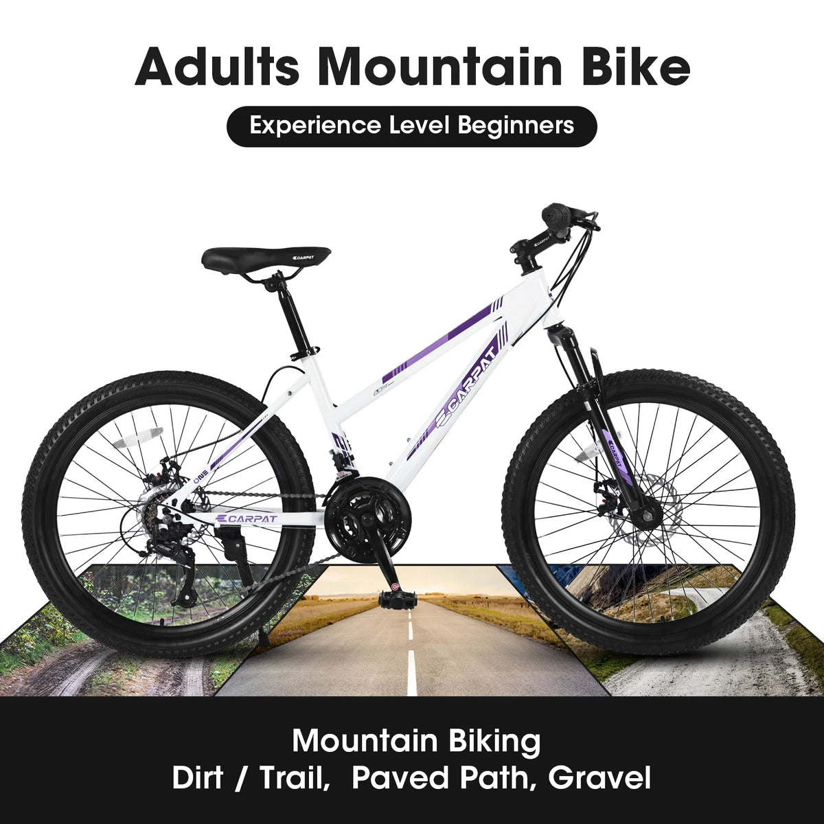 26 inch White Disc Brakes Mountain Bike J3102