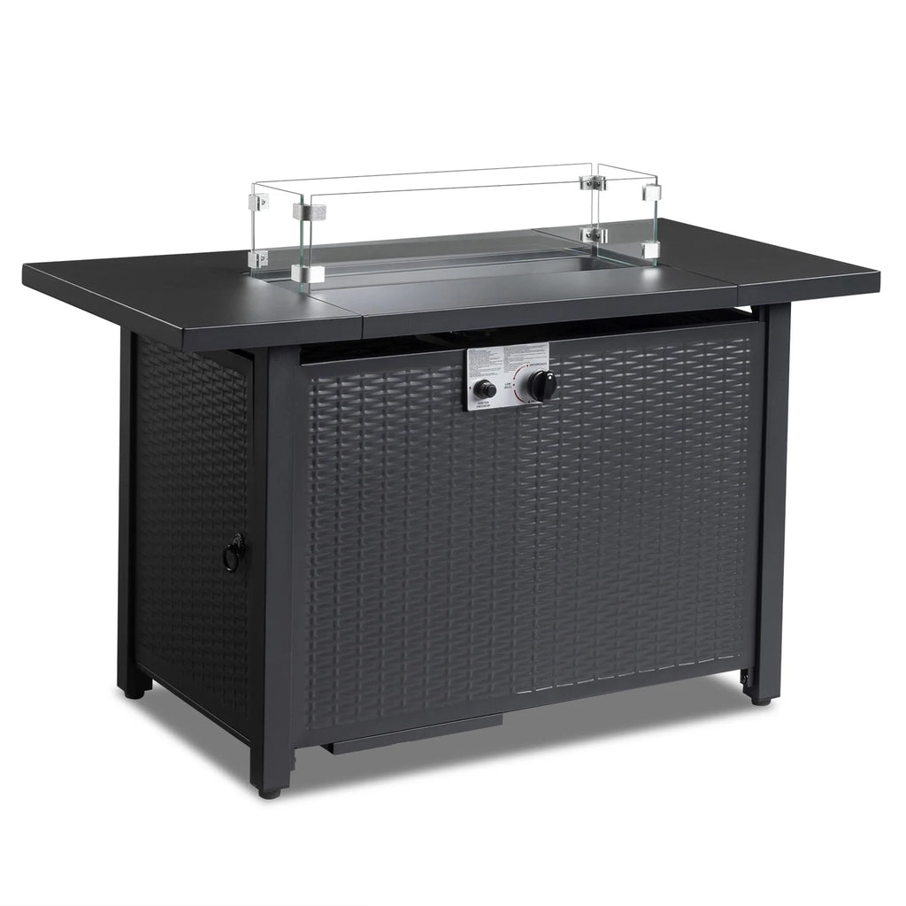 Propane Fire Pit with Wind Guard, 50,000 BTU Auto-Ignition Fire Pit Table S23899