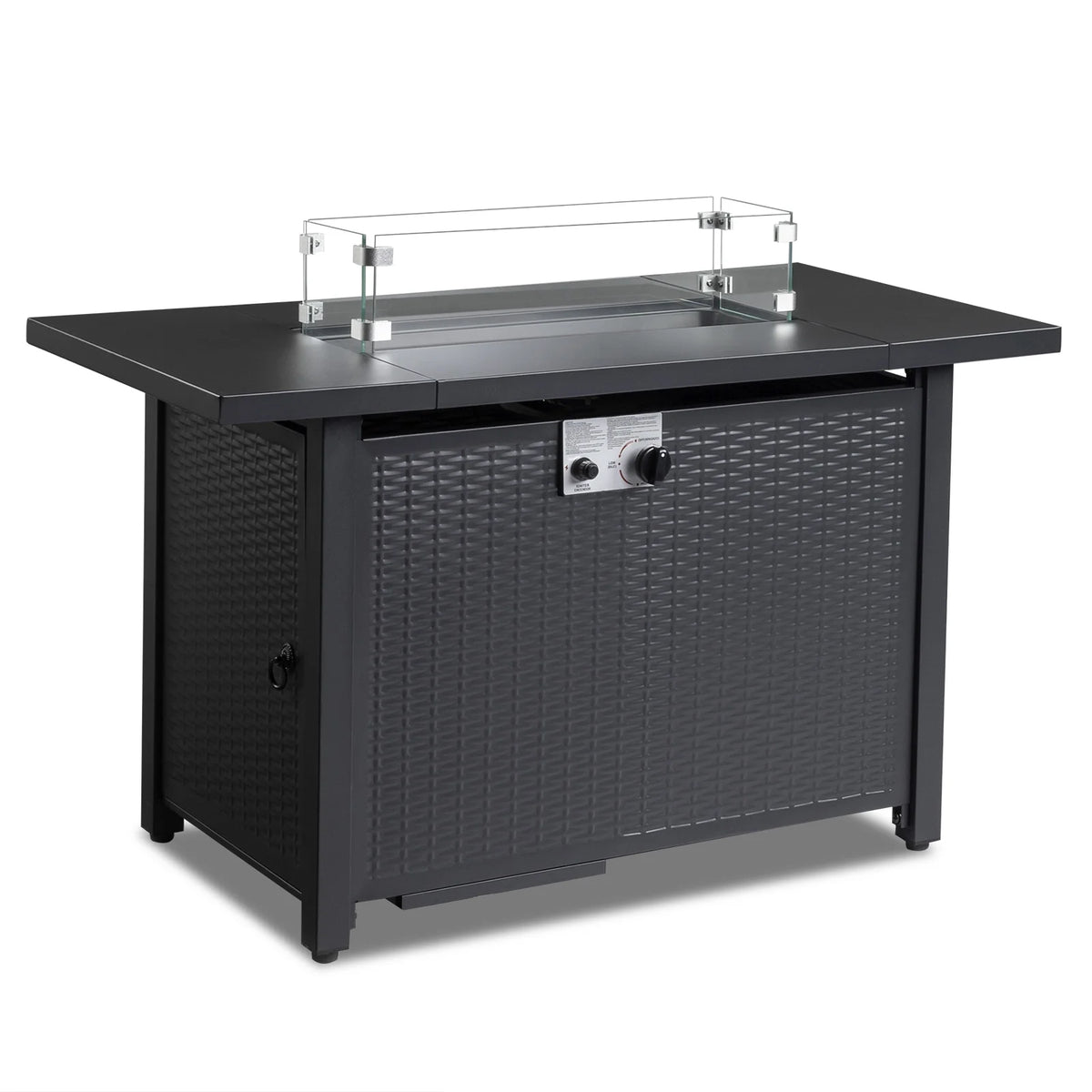 Propane Fire Pit with Wind Guard, 50,000 BTU Auto-Ignition Fire Pit Table S23899