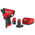 12V Brushless Cordless 1/4 in. Hex Impact Driver with Batteries and Charger X4735
