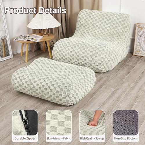Green Bean Bag Chair with Footstool P257029