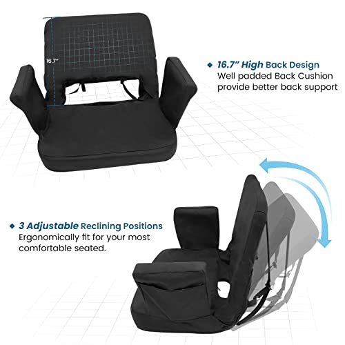 Black Extra Wide Stadium Seat with Back Support A23545