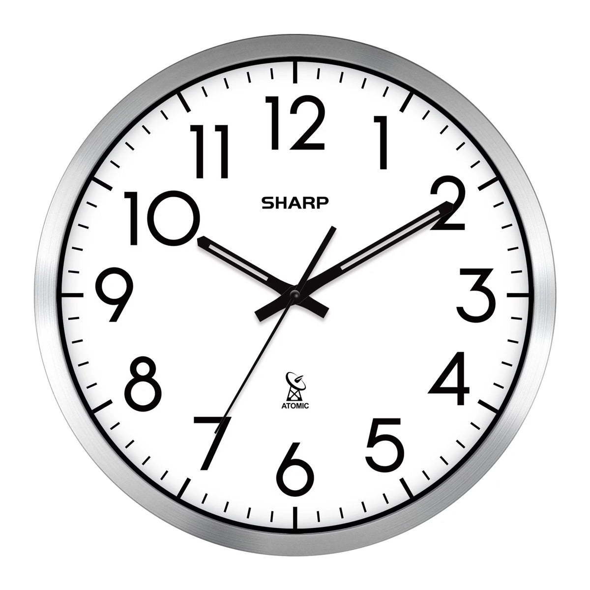 Silver Brushed Finish 12" Wall Clock A696576