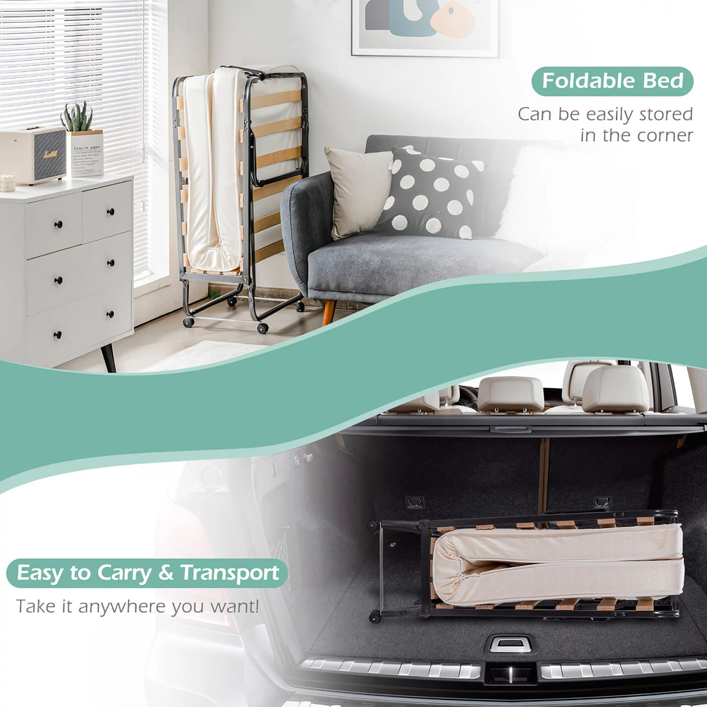 Portable Folding Bed with Memory Foam Mattress H33433