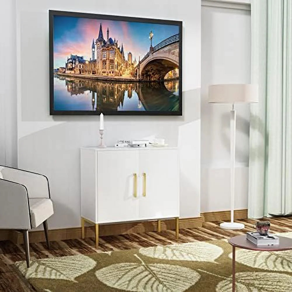 White Free Standing Cabinet with Doors Z259