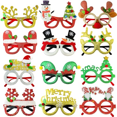 12 Pcs Christmas Glasses Party Favors N66223
