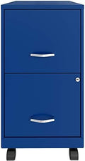 2 Drawer Metal Mobile File Cabinet with Lock, Letter Size, Navy Q74164