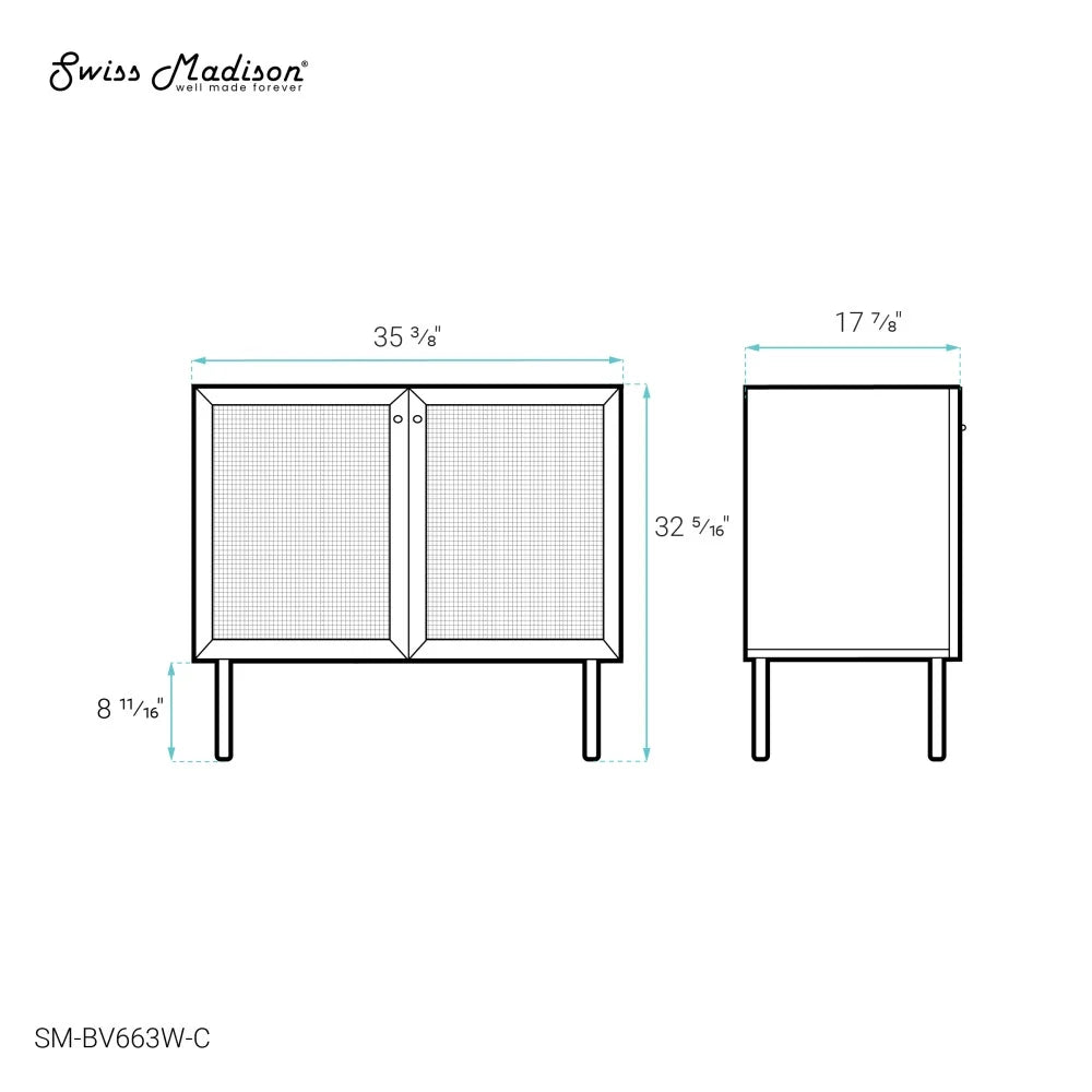 36" White Oak Bathroom Vanity Cabinet D532