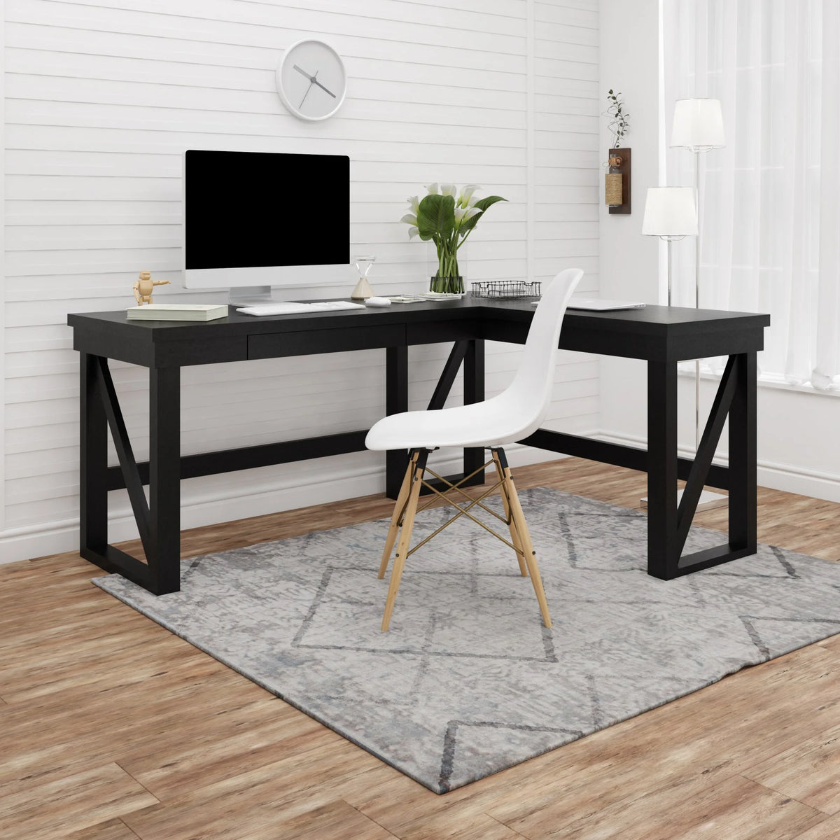 Black Lift Top L Desk T620307