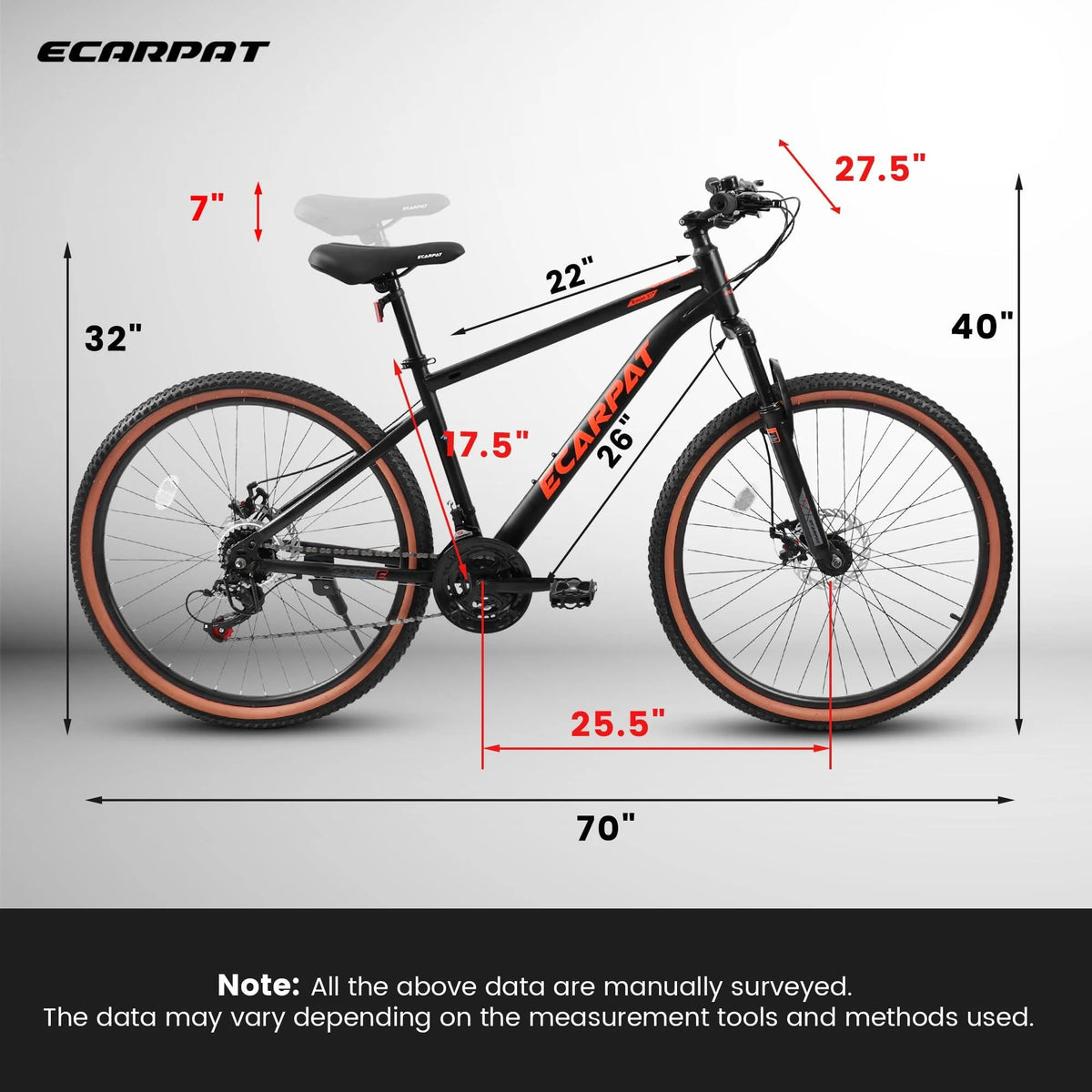 27.5 Inch 21 Speed Carbon Steel Mountain Bike P4202
