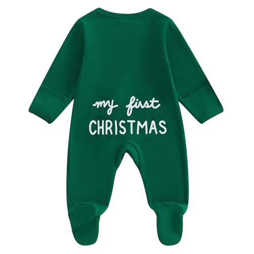 Newborn Christmas Footie Romper Zipper Bodysuit Jumpsuit W827831