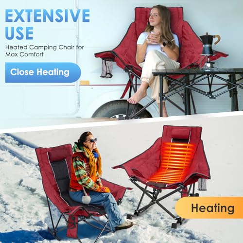 XL Oversized Heated Rocking Camping Chair with 3 Heat Levels G27988