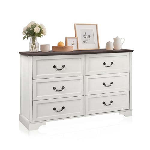 Farmhouse 6 Drawer Wood Dresser D83805