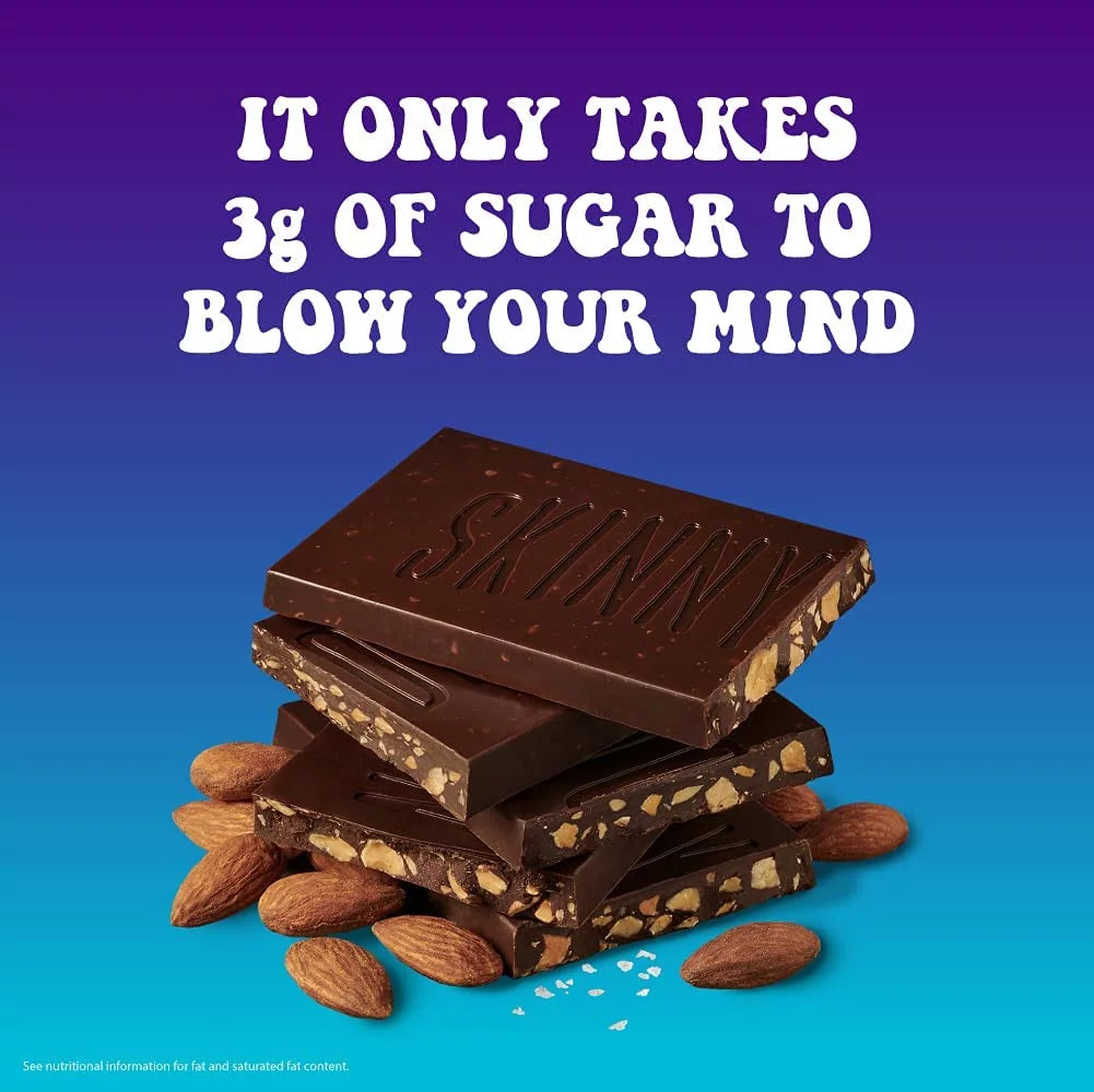 Dark Chocolate Almond Sea Salt 2.8oz Chocolate Bar Pack of 6 Q3362