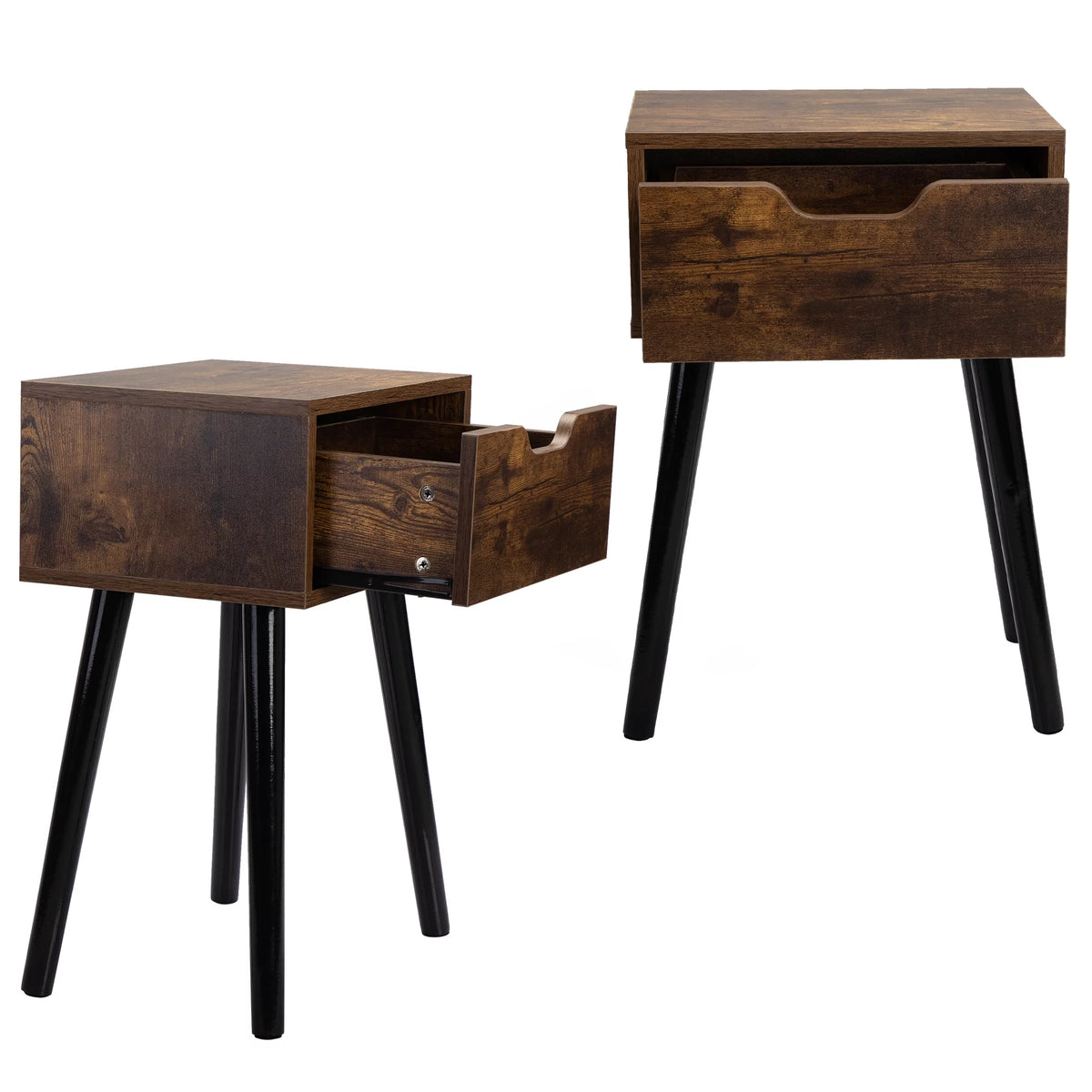 Set of 2 Nightstand Bedside Table with Drawer Storage I1233