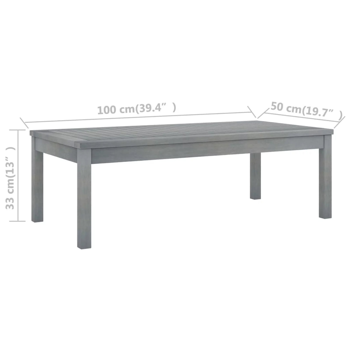 Gray Solid Acacia Wood Coffee Table G268
