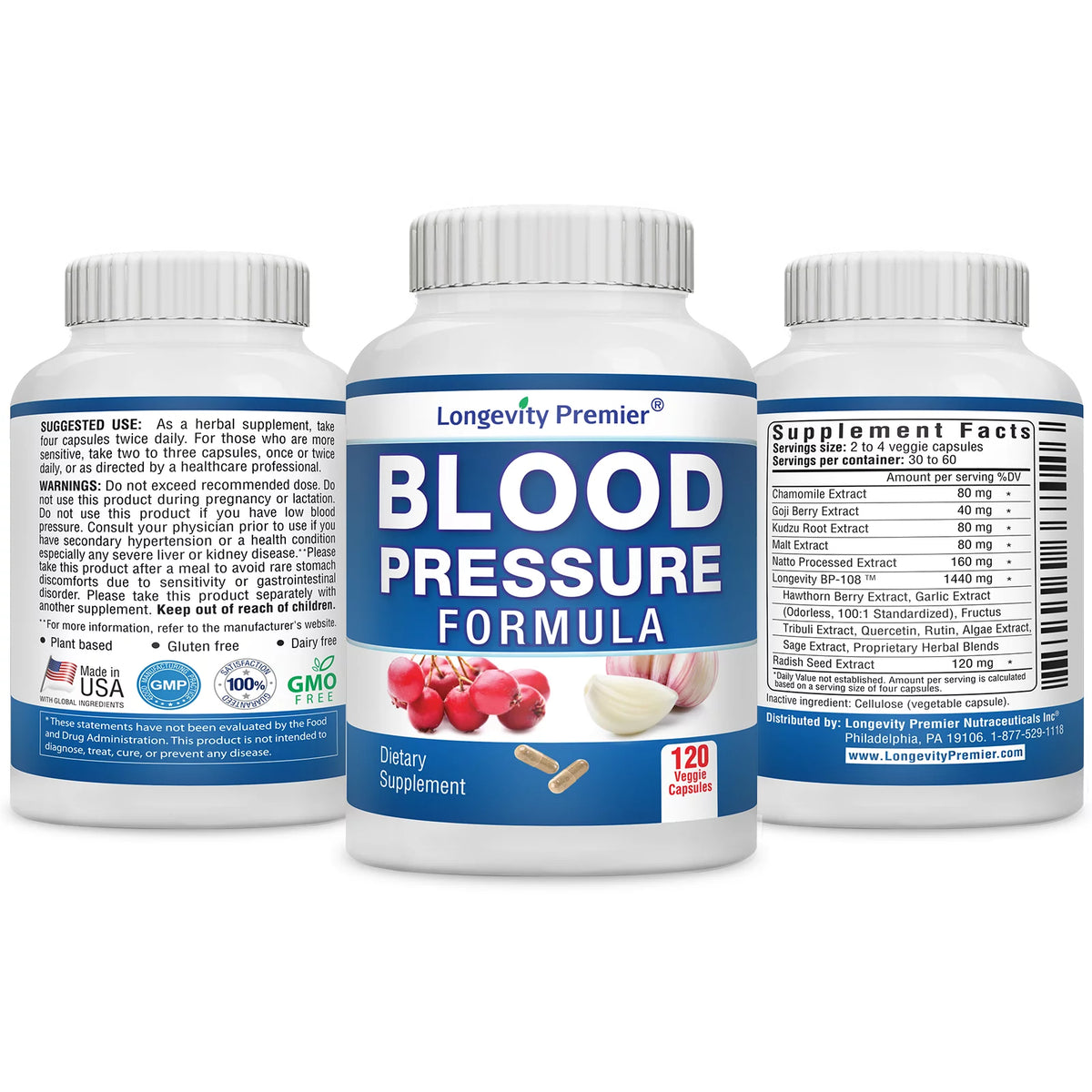 Blood Pressure Supplement 120 Capsules M73445