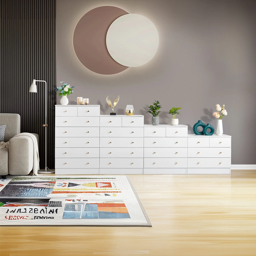 Black 6 Drawer Wood Dresser X3753
