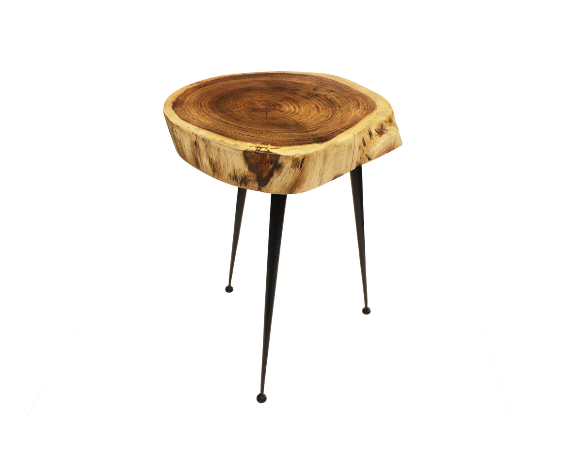 Live Edge Acacia Wood Stool/Side Table P31407