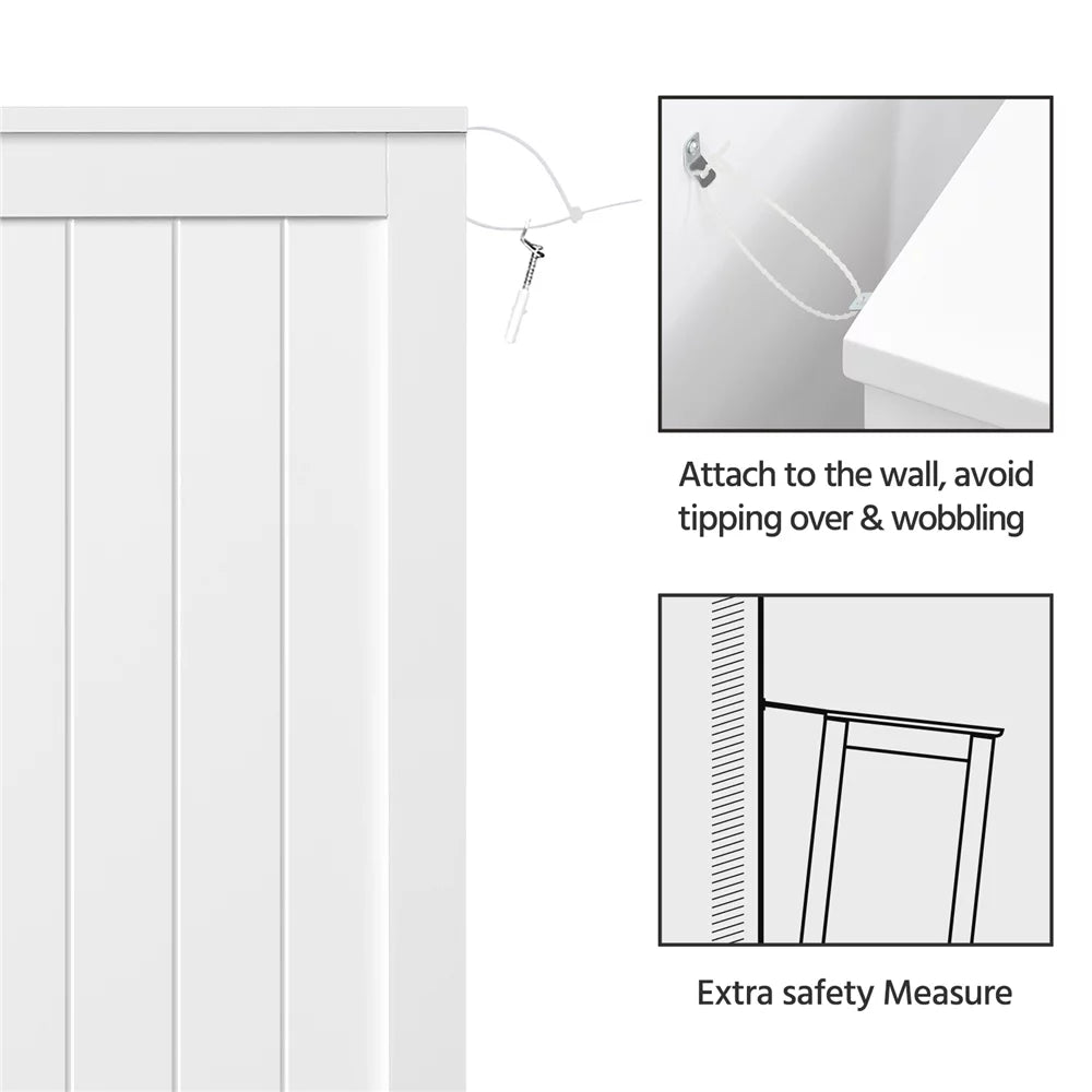 White 4 Drawer Wooden Bathroom Floor Cabinet P234