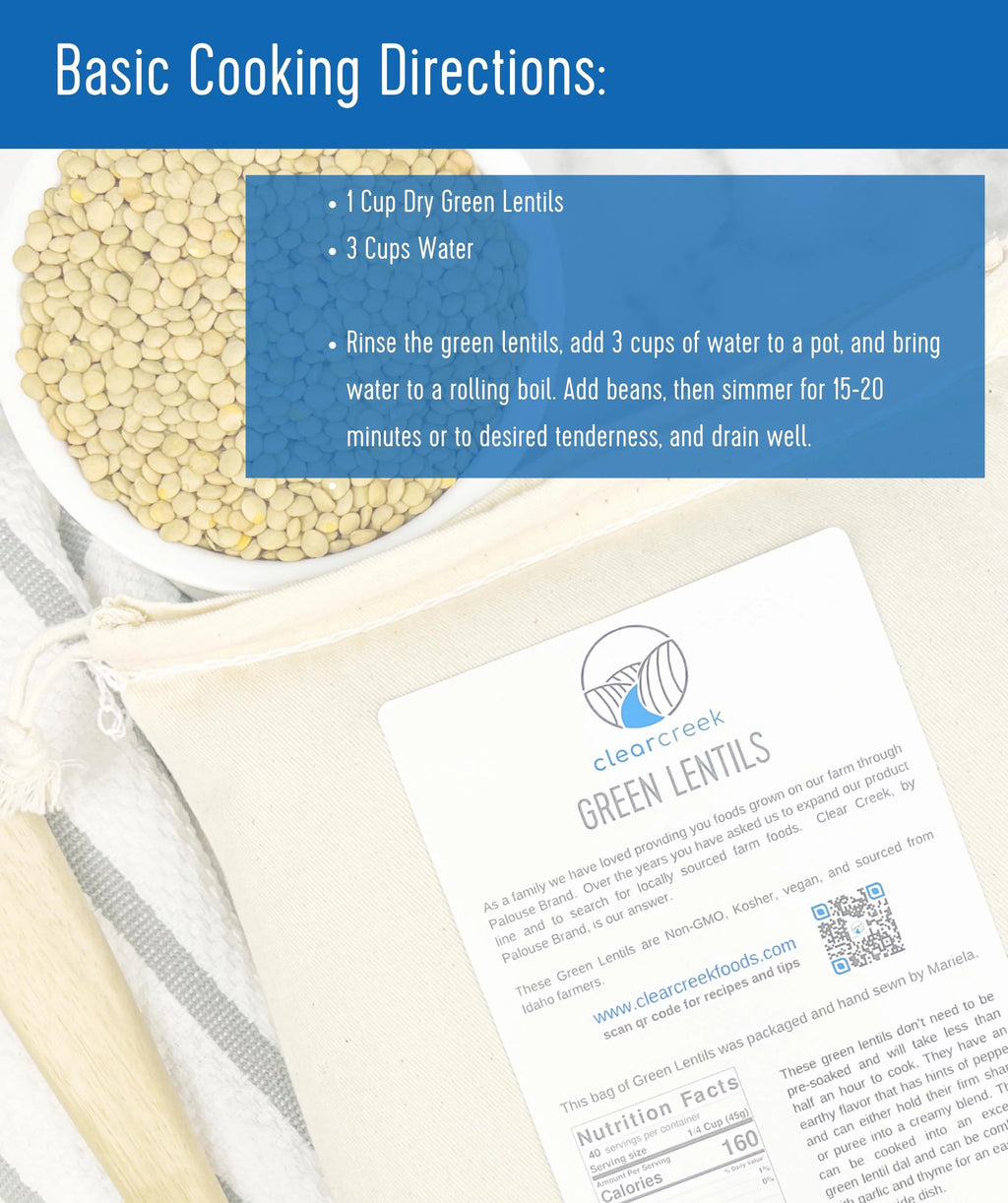 Green Lentils 25 lbs Non-GMO Dried E66697