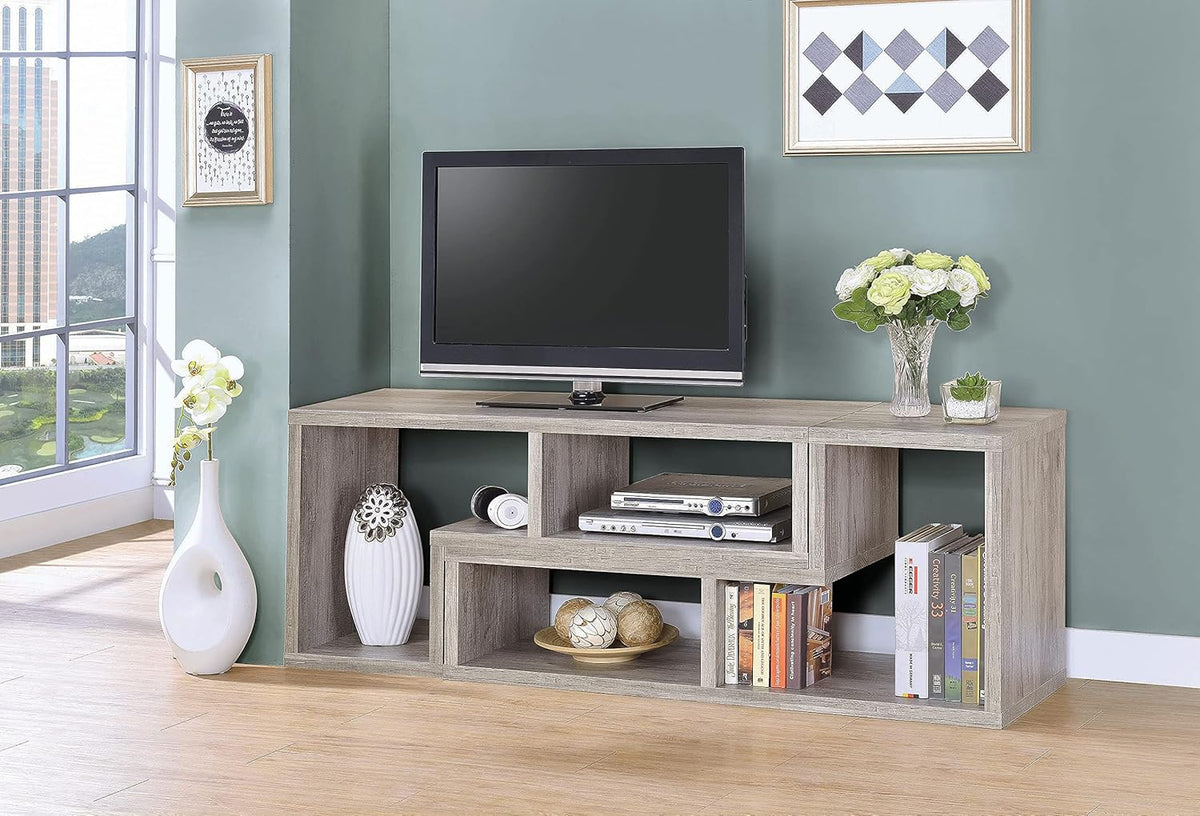 Grey Driftwood Convertible Bookcase TV Stand T6969