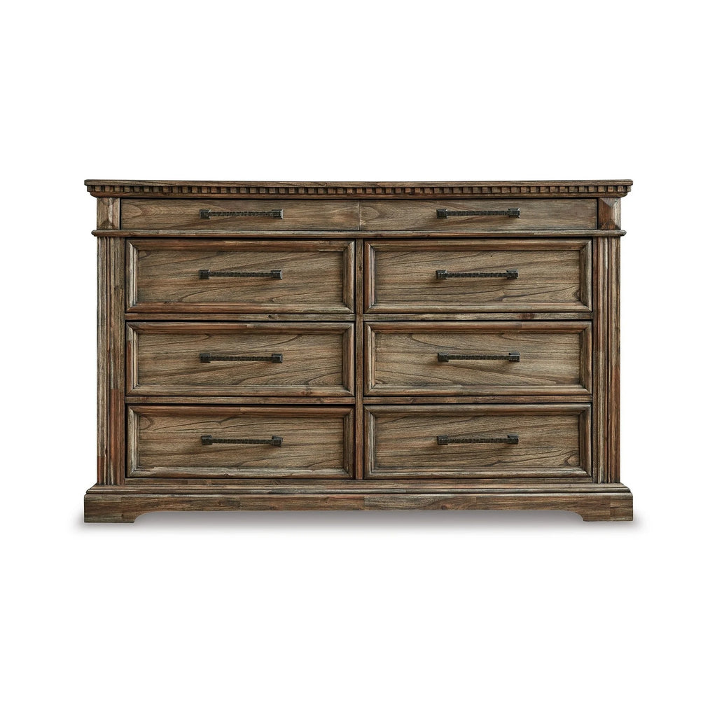 Rustic Brown Wood 8 Drawer Dresser L59387
