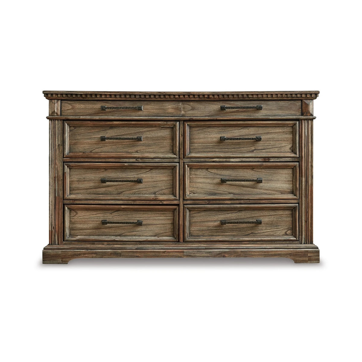 Rustic Brown Wood 8 Drawer Dresser L59387