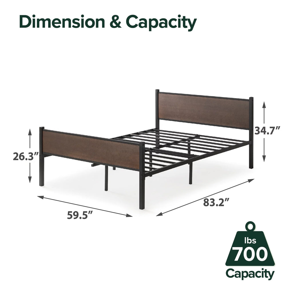 Queen Bamboo and Metal Platform Bed Frame R34983
