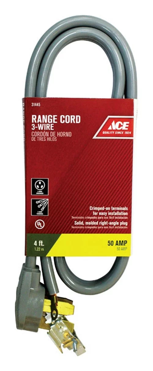 4 ft. Gray Flat Range Cord W9766